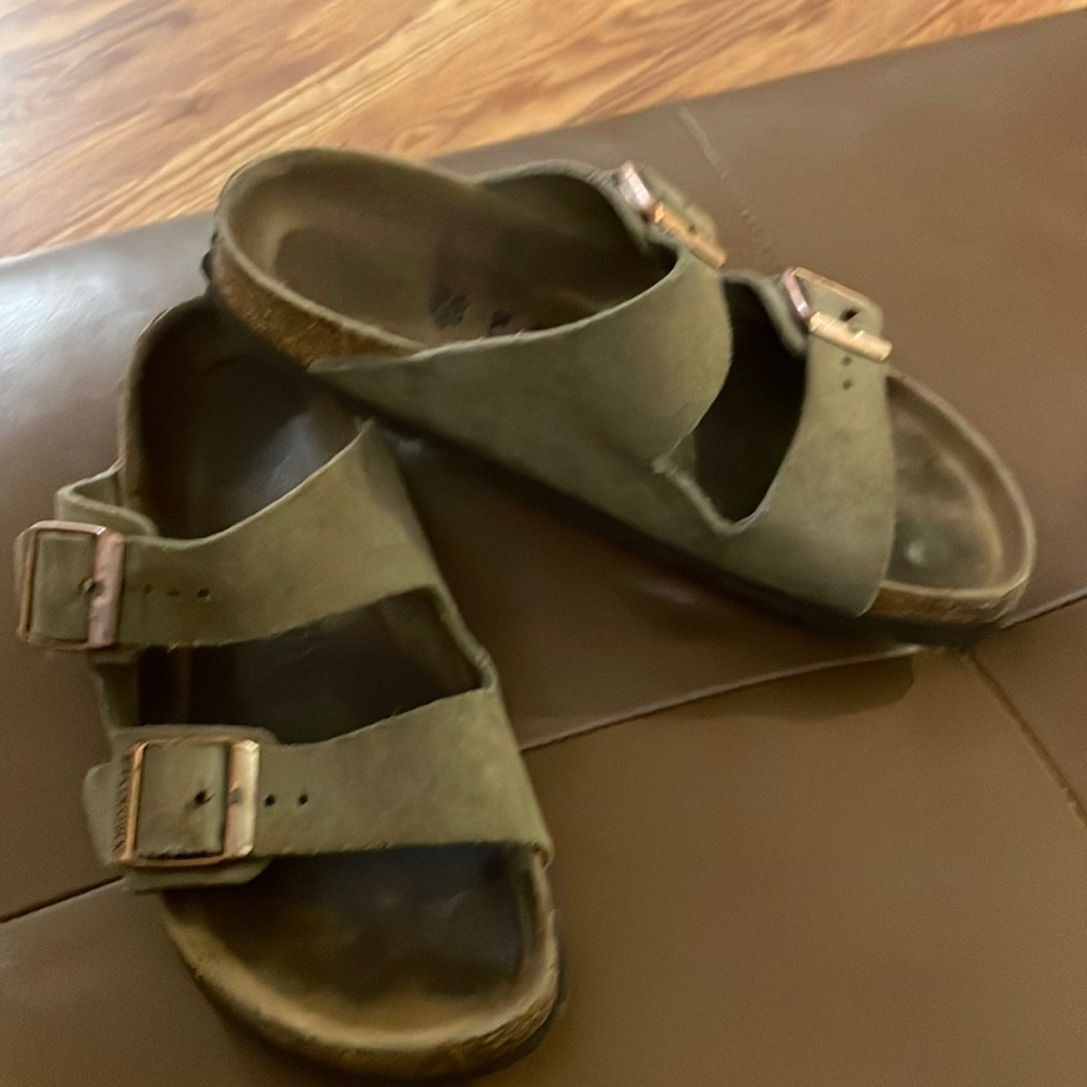 birkenstock arizona lime green